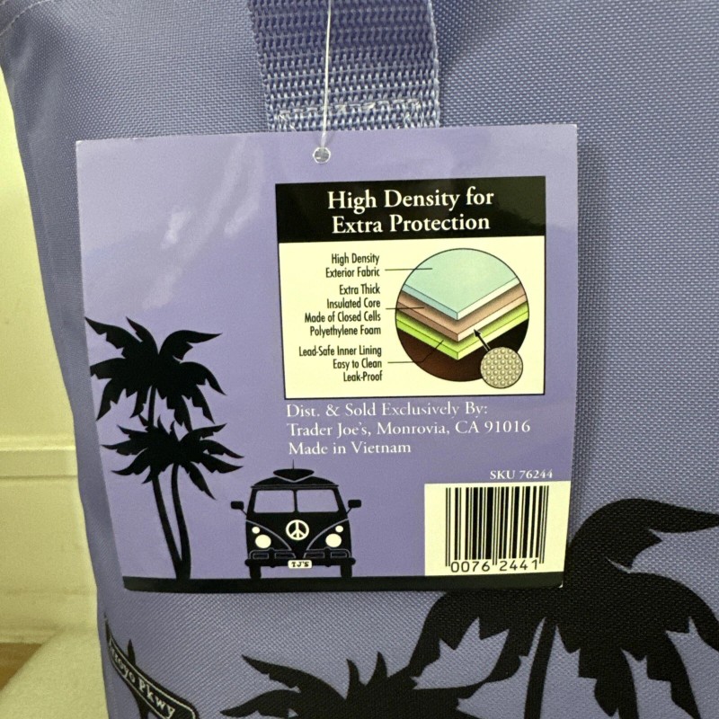 Trader Joe's Lavender Purple LE Reusable Insulated Shopping Eco Tote