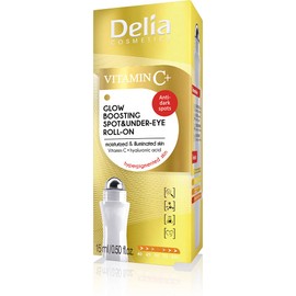 Delia Cosmetics - Roll On Eye Roll-On with Vitamin C - A Radiant, Moisturised, Younger Look - All Skin Types - Hyaluronic Acid & Vitamin C - Anti-Ageing - 15ml