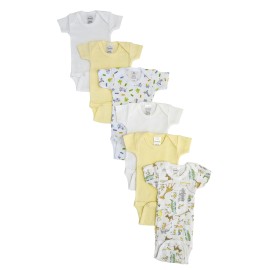 UD_Baby Boy, Baby Girl, Unisex Short Sleeve Onezies Variety (pack Of 6) Nc_0231
