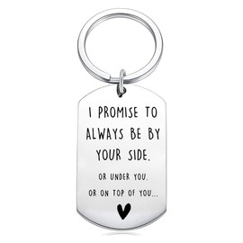Anniversary Christmas Gifts Keychain for Boyfriend Husband from Girlfriend Wife Birthday Gift Ideas I Promise to Always Be by Your Side Keychain for Fiance Fiancee Gift
