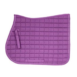 HORZE Limited Color Full All Purpose Purple Casual Comfort Quilted Cotton Padded English Saddle Pad Stirrup Leather Fasteners Girth Strap