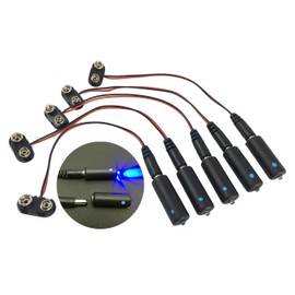 5 Pack, Blue LED 9 Volt Battery Operated Micro Effects Light for Scenery Props and Models