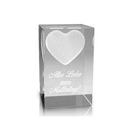 VIP-LASER 3D Glass Crystal I Heart I It Love Mother's Day engraved the ideal gift for the Best Mum in the World.
