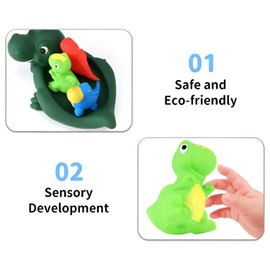 Dinosaur Bath Toy: 4-Piece Dinosaur Bath Toy with T-Rex Mother and 3 Baby Dinos for the Bathtub, Toy from 3 4 5 6+ Years, Water Toy, Toy for Boys and Girls
