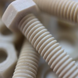 10 x M6 x 40mm PPS Hex Bolts Plastic Screws Nuts Washers Polyphenylene Sulfide