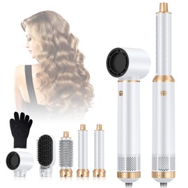 Upgrade Hair Dryer Brush 5 in 1 Blow Dryer Brush, Air Curler Air Curling Wrap Styler, Detachable Hot Air Brush Negative Ion Curling Brush Iron, Hair Styling Tools for Drying Curling Straightening