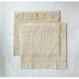 IKEUCHI ORGANIC Wash Cloth 7.1 x 7.1 GOTS Certified, Pack of 4,ORGANIC330 (Ivory)