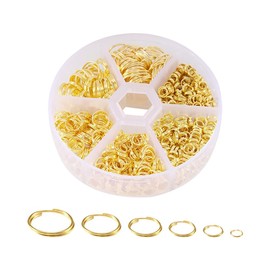 690 piccoli anelli di salto a doppio anello, rotondi, in metallo, portachiavi, per la creazione di gioielli, mini anelli artigianali per orecchini, bracciali, dorati
