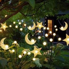 TAKE ME Solar Firefly Lights Garden Outdoor Decor Solar Pathway Lights Yard Paito Lights Motion Activated Big Bulb Solar Swaying Lights Garden Gifts (Warm White)