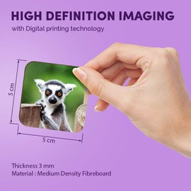 1 x Square MDF Fridge Magnet - Lemur Wild Animal Nature Wildlife 45537