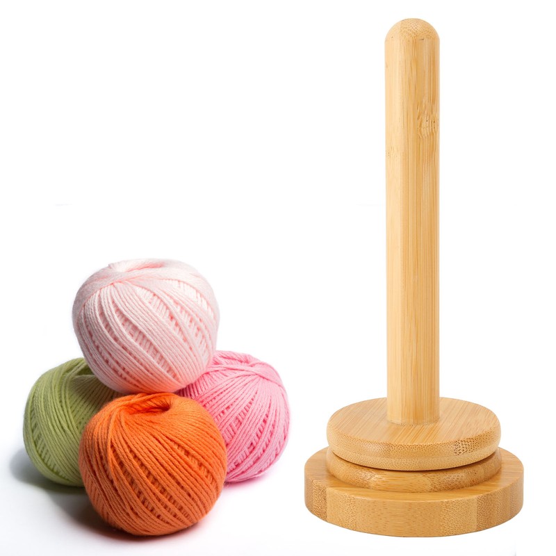 Wooden Yarn Holder Smoothing Sturdy Stable Base Easy Operation Detachable