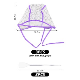 3 Pieces Hair Dye Cap, 3 Pieces Plastic Needles, Self-Contained Holes, Breathable And Comfortable, Salon Highlight Hat, Creative Hair Dye Tool Set.