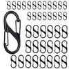 TPTGIAR Pack of 40 S Carabiners, 2 Sizes, Black, Small,