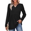 Long Sleeve Shirts for Women Dressy Casual Black Babydoll Tops