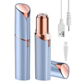 Lady Shaver for Women, Facial Hair Remover USB Rechargeable Hair Removal Device for Peach Fuzz/Facial Hair/Lip/Chin Travel Size with Gift Box (Blue)