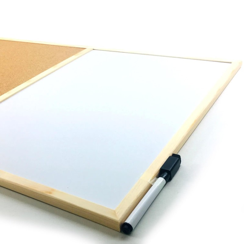 Pin Cork Board & Magnetic Whiteboard Dry Wipe White Memo