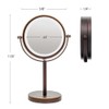 Ovente MLT60ABZ1X7X Espejo de Tocador Iluminado 7X 360° Doble Cara