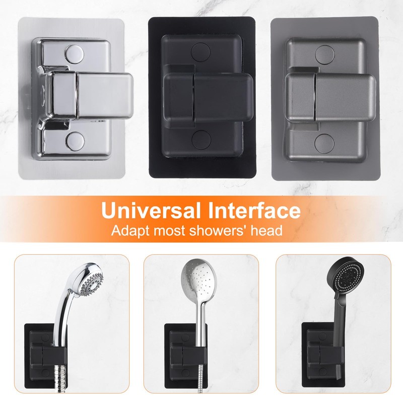 uxcell Shower Head Holder Strong Adhesive, Adjustable Handheld Shower Wand