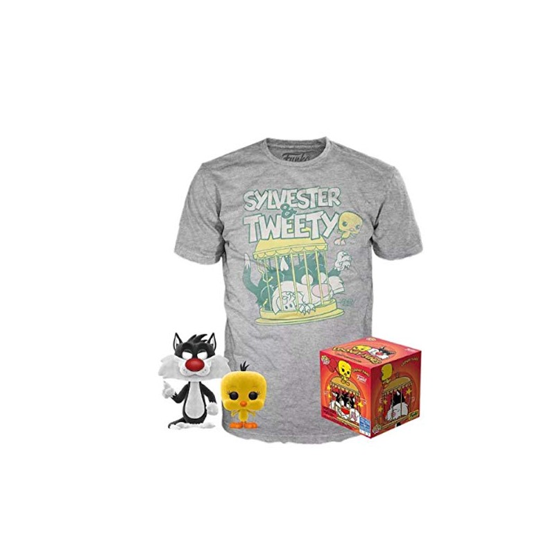 Pop & Tee Looney Tunes SYLVESTRE and Tweety Flocked Exclusive