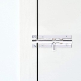 TERF® Aluminium Door Bolt Barrel Slide Lock 100mm [4''] Door Latch with Screws Ideal for Internal and External Doors Locks for Bedroom Bathroom Toilet Shed Gate Cupboards and Cabinets - 100mm