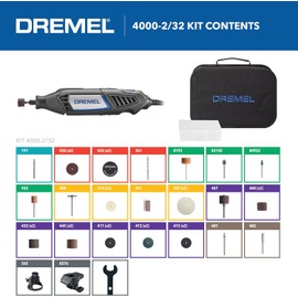 Dremel 4000-2/32 Rotary Tool Kit – Variable Speed Engraver, Polisher, Sander with 2 Attachments & 32 Accessories