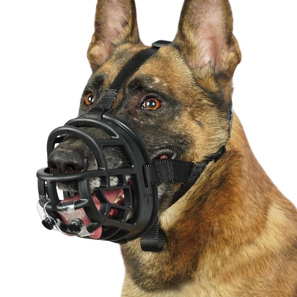 Mayerzon Dog Muzzle for Biting Chewing Scavenging, Basket Muzzle for