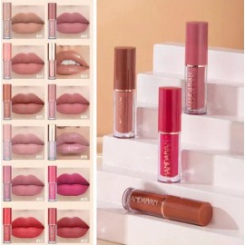 Set 12 Tonos Labiales Matte + Caja Regalo | Larga Duración