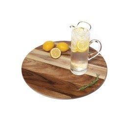 Lipper International 1200 Acacia Natural Finish Grand 20" Turntable Lazy Susan for Table - Convenient & Stylish Acacia Wood Design for Family Dining, Pantry, Counter or Craft Room