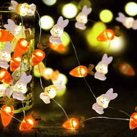 Wishstar Wishstar Hasen Lichterkette 220cm, Ostern Lichterkette, Bunny Karotte Led Osterbeleuchtung, Osterdekoration Lichterkette, Led Osterbeleuchtung, Osterdeko Innen