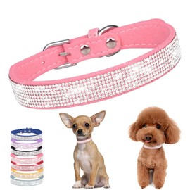 Dazzling Sparkling Crystal Rhinestone Adjustable Puppy Cat Pet Collars Black
