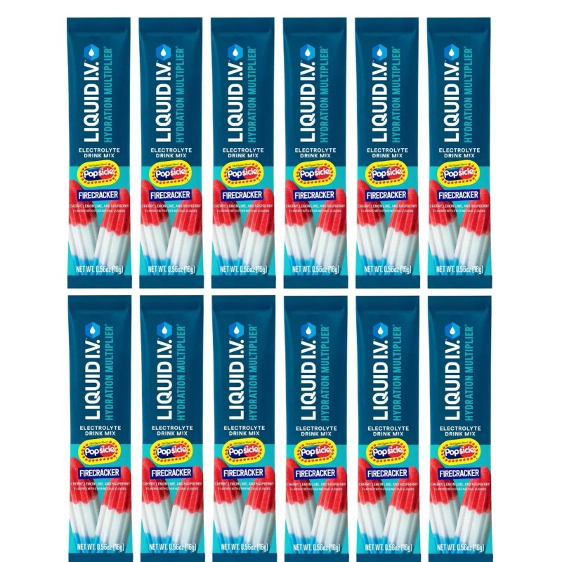 Liquid IV Firecracker Flavor Popsicle On-The-Go Packets - 8 Sticks