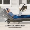 Patio Outdoor PE Rattan Sun Lounger Adjustable Backrest Wicker Chaise