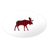 CafePress Plaid Moose Animal Silhouette Sticker Sticker (Oval 50 pk)