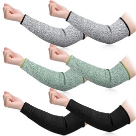 Sintege 3 Pairs Arm Protectors for Thin Skin and Bruising Cut Resistant Forearm Sleeve Level 5 Arm Burn Protection Sleeve(12.6 Inch,Black, Grey, Green)