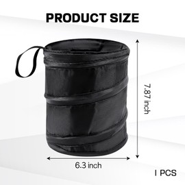 wuyaoyao Car Trash Can, Collapsible Pop-up Automotive Garbage Can Bag, 1 Gallon Portable Trash Bin for Cars, Waterproof Leakproof Vehicle Waste Bin & Storage Organizer, Car Accessories (1 PCS)