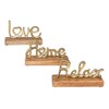 levandeo Set of 3 Lettering Love Home Relax Gold Mango