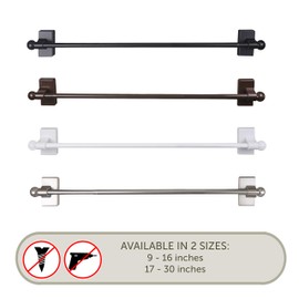 Rod Desyne Adh916-01 Self-Adhesive/Wall Mounted Rod, 9-16 inch, White