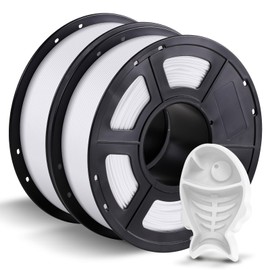 ANYCUBIC PETG Filament 1.75mm, 3D Printer Filament, Dimensional Accuracy +/- 0.02mm, Exceptional Toughness, Print with Most FDM 3D Printers, 1KG Spool, 2KG White+White