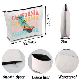 ENSIANTH California State Cosmetic Bag Golden State Vacation Gift California Travel Bag California Moving Away Souvenir Gift (California MU)