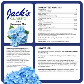 Jack's Classic 7-3-3 Hydrangea Blue Water-Soluble Fertilizer with Micronutrients to Enhance Blue Flowers, 1.5lbs
