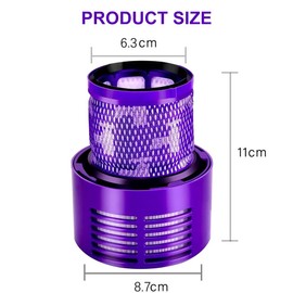 Filter for Dyson V10, Filter for Dyson, Replacement Filter Accessories for V10 Absolute Animal, Filter Compatible with Dysons, V10 Absolute, V10 Animal, V10 Total Clean, V10 Motörhead, Washable