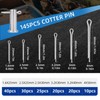 295 Piece Cotter Pin Kit, Stainless Steel 13 Sizes Spring