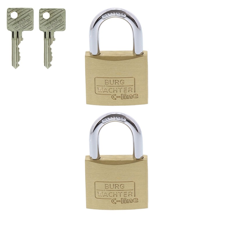 Burg-Wachter Burg-Wächter Duo 222 40 SB Padlock Set, Brass, Bügelstärke: