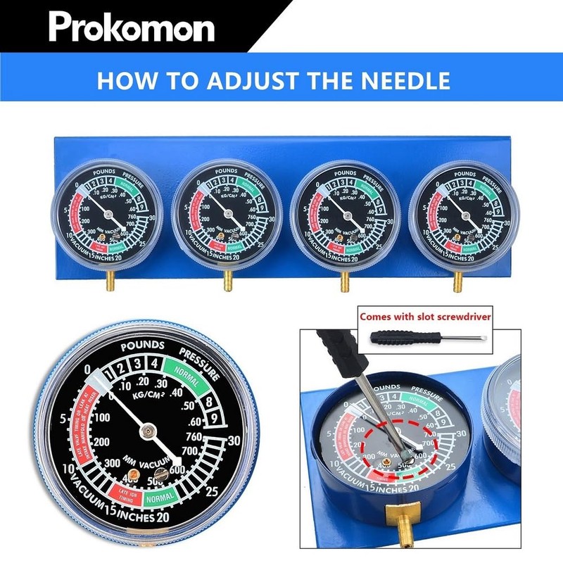 Prokomon Motorcycle Carburetor Synchronizer Tool Kit; Carb Synchronizer Tool with