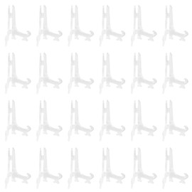 Litoexpe 24 Pcs 4 Inch Clear Plastic Easels Plate, Picture Frame Stand Holder Acrylic Display Easels, Baseball Card Display Stand