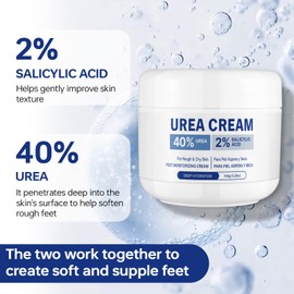 Urea Foot Cream 40%, Urea Cream with 2% Salicylic Acid for Rough Feet 150g