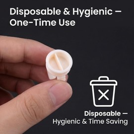100 Piezas de Silicona semipermanente Tatuaje Tinta Anillo Taza Anillo Taza microblading Dedo Pegamento Taza Herramientas Pigmento Titular para Tatuaje de Cejas(L Division)