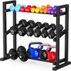 LarFaFa 3-Tier Adjustable Dumbbell Rack, Weight Rack for Home Gym