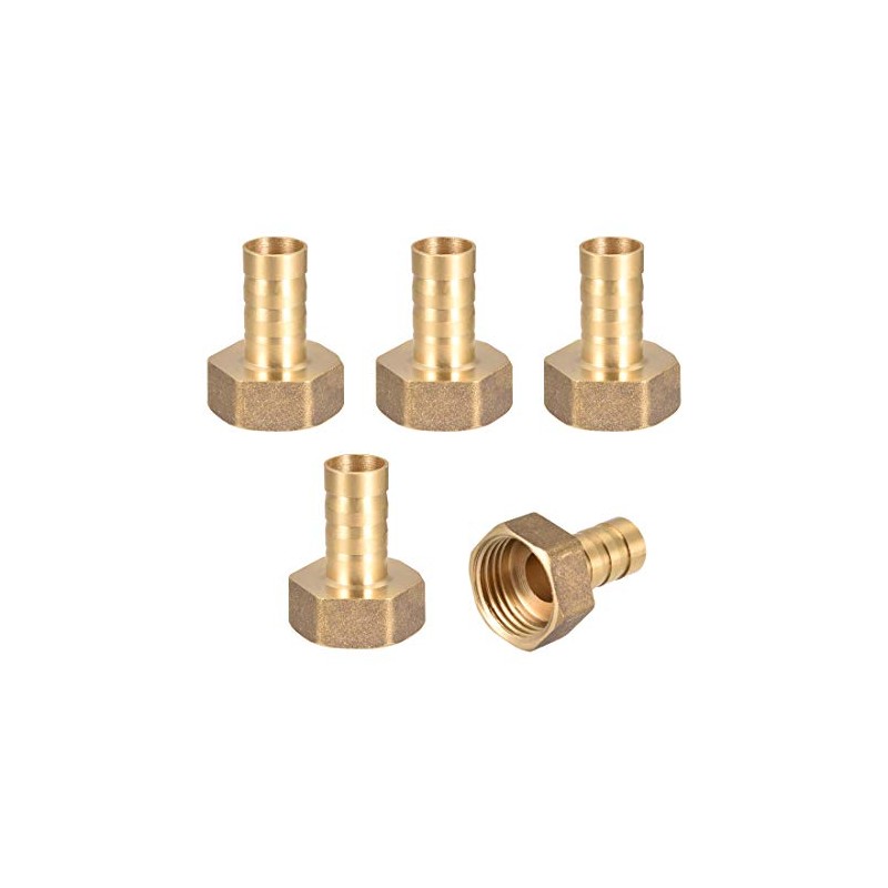 sourcing map Brass Hose Barb Fitting Connector, 12mm Barb G1/2