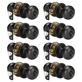Haidms 8 Packs Oil-Rubbed Bronze Interior Door Knobs, Door Knobs Interior Bedroom, Interior Door Knobs Privacy, Oil-Rubbed Bronze Finish Door Knobs Interior